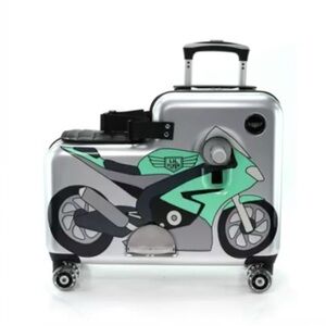 Younglingz Lil Flyer 20" kid ride on suitcase child spinner luggage (Motorcycle)